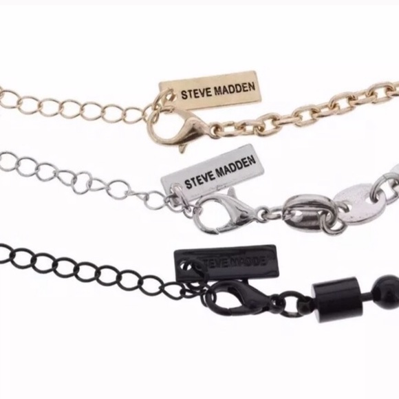 NWT Steve Madden Womens 3PC Chain Choker Set - Picture 2 of 5